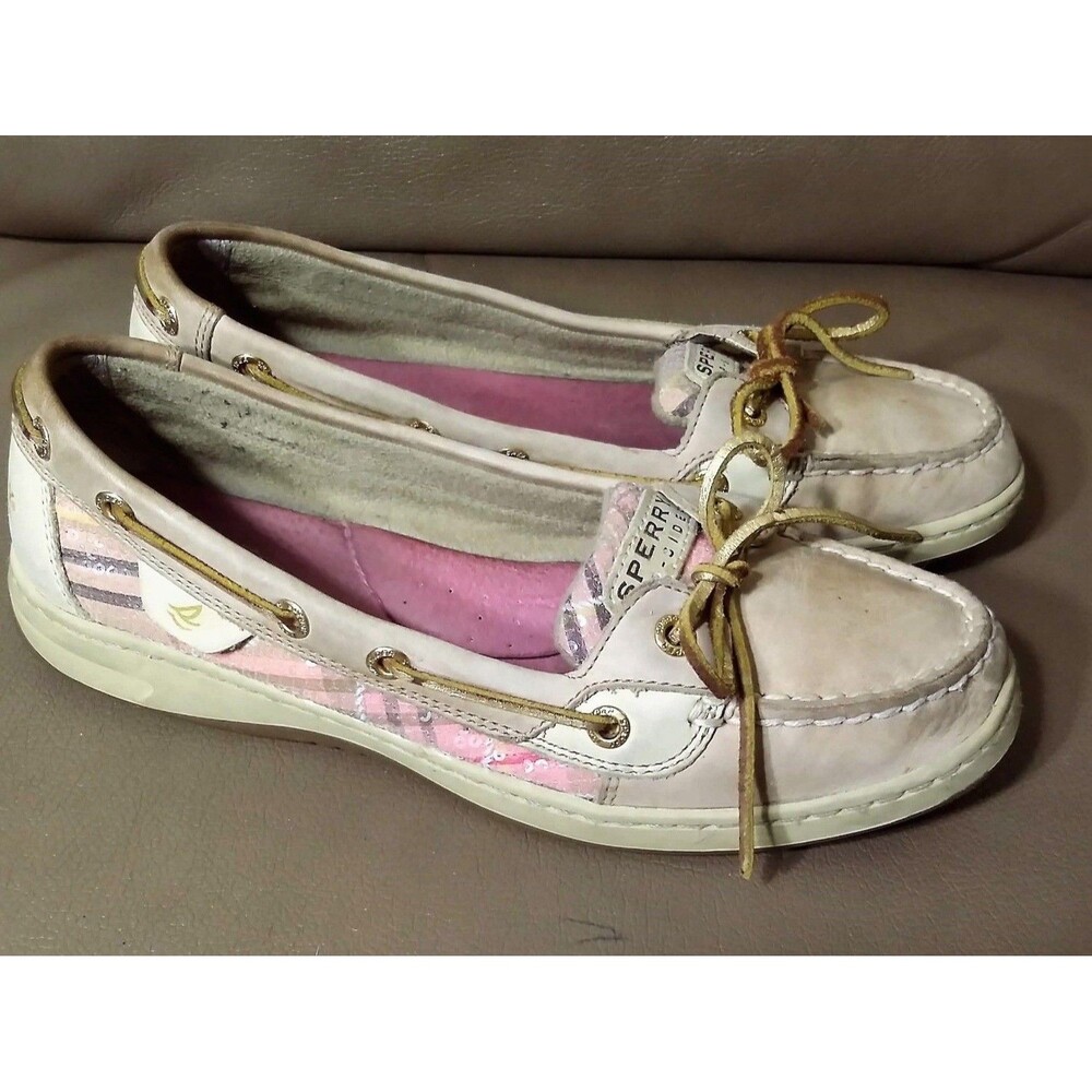 SPERRY TOP SIDER Womens TAN Leather Flat Boat Shoes 7,5